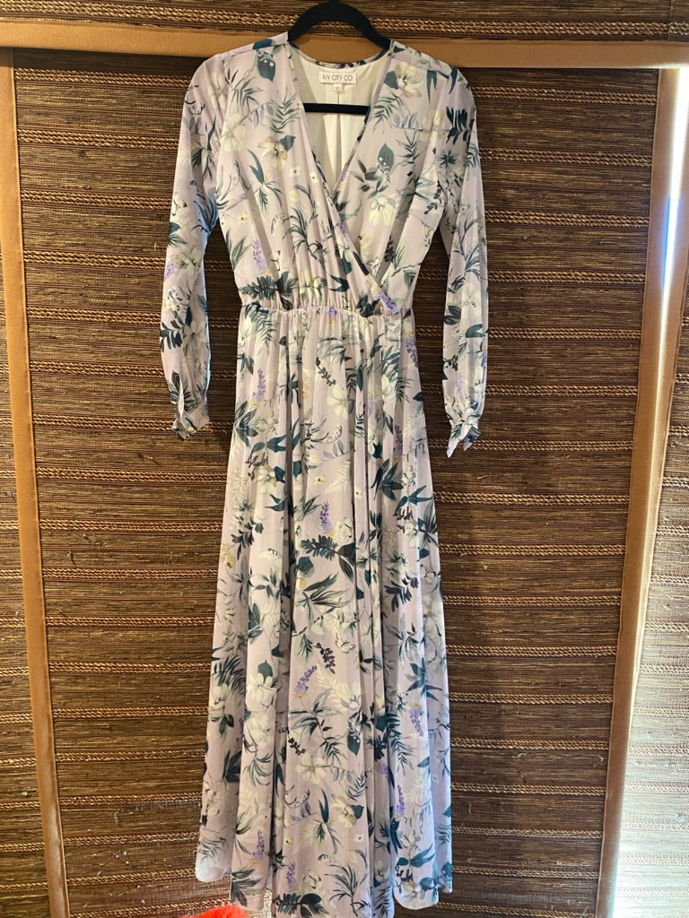 Ivy City Co Lavender Floral Wrap Maxi Dress